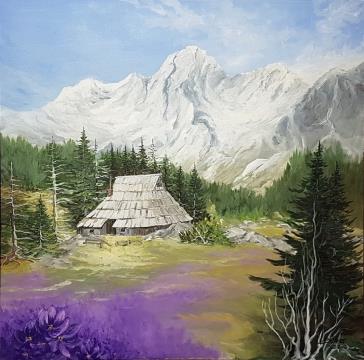 Velika planina (Akril-platno - 2022) Sivo Cerar